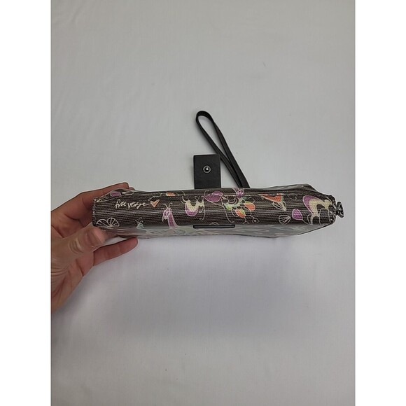 Sakroots Multicolor Wristlet Wallet  Women Removable Strap Brown Heart Whimsical - Picture 8 of 12